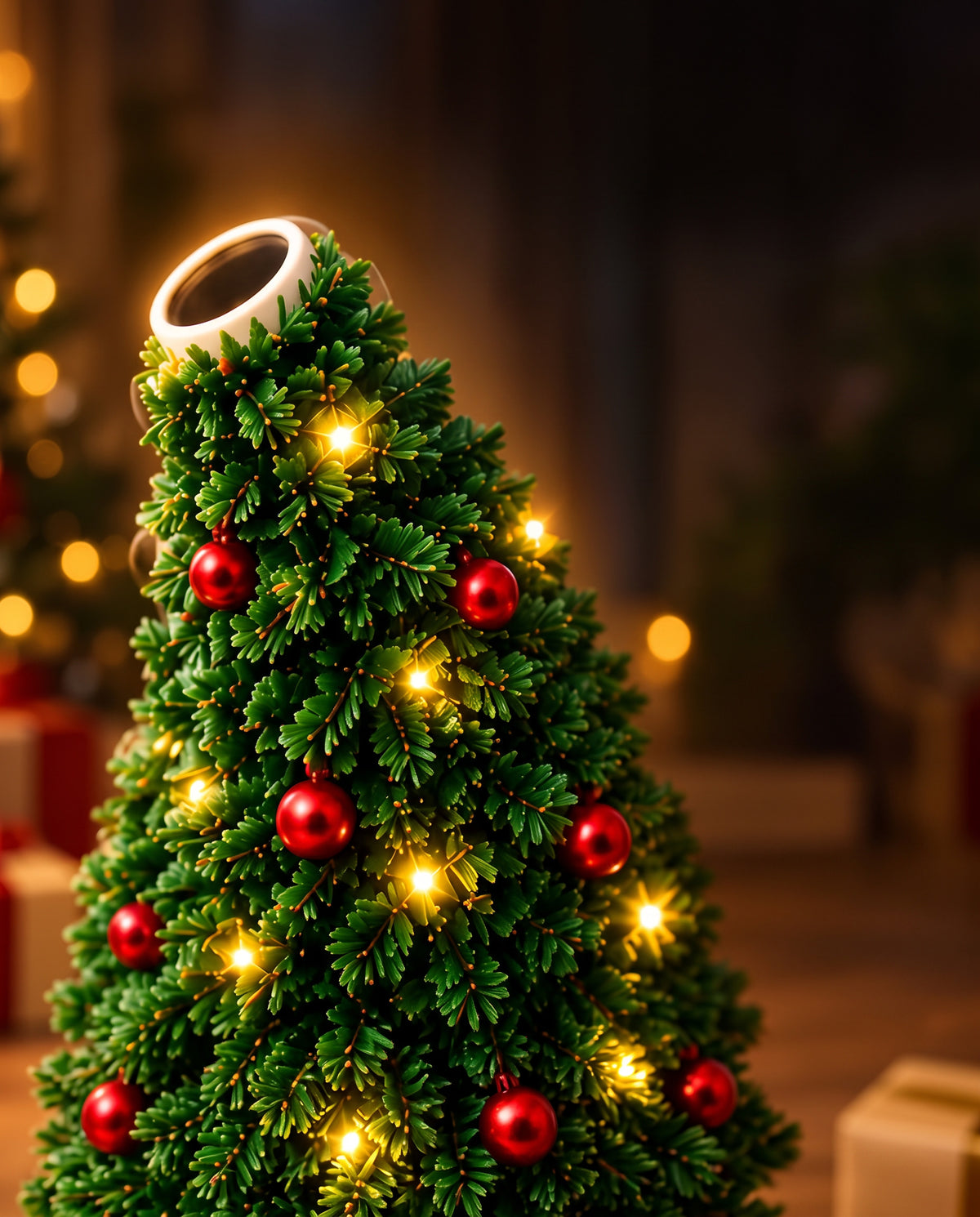 Kerstprojector in de vorm van een kerstboompje met ledlampjes